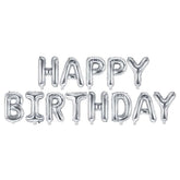 Silver Happy Birthday Foil Balloons - The Party Room